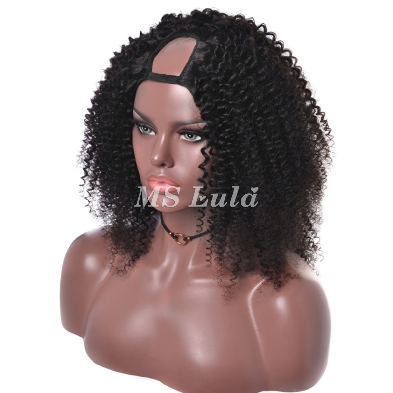 Virgin Human Hair Kinky Curly U Part Wigs - 图片 3